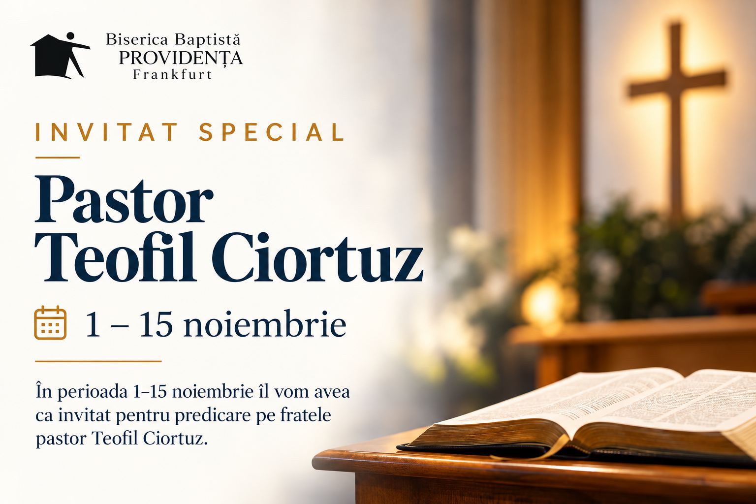 Biserica Baptista Germania - Invitat Special Teofil Ciortuz